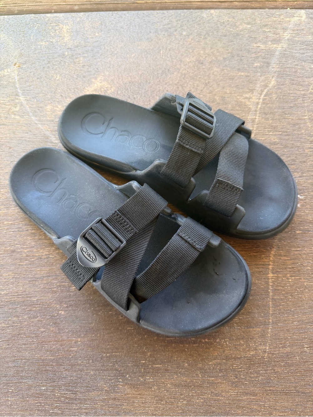 Chaco Chillos Slides Black Adjustable Strap Slide Sandals